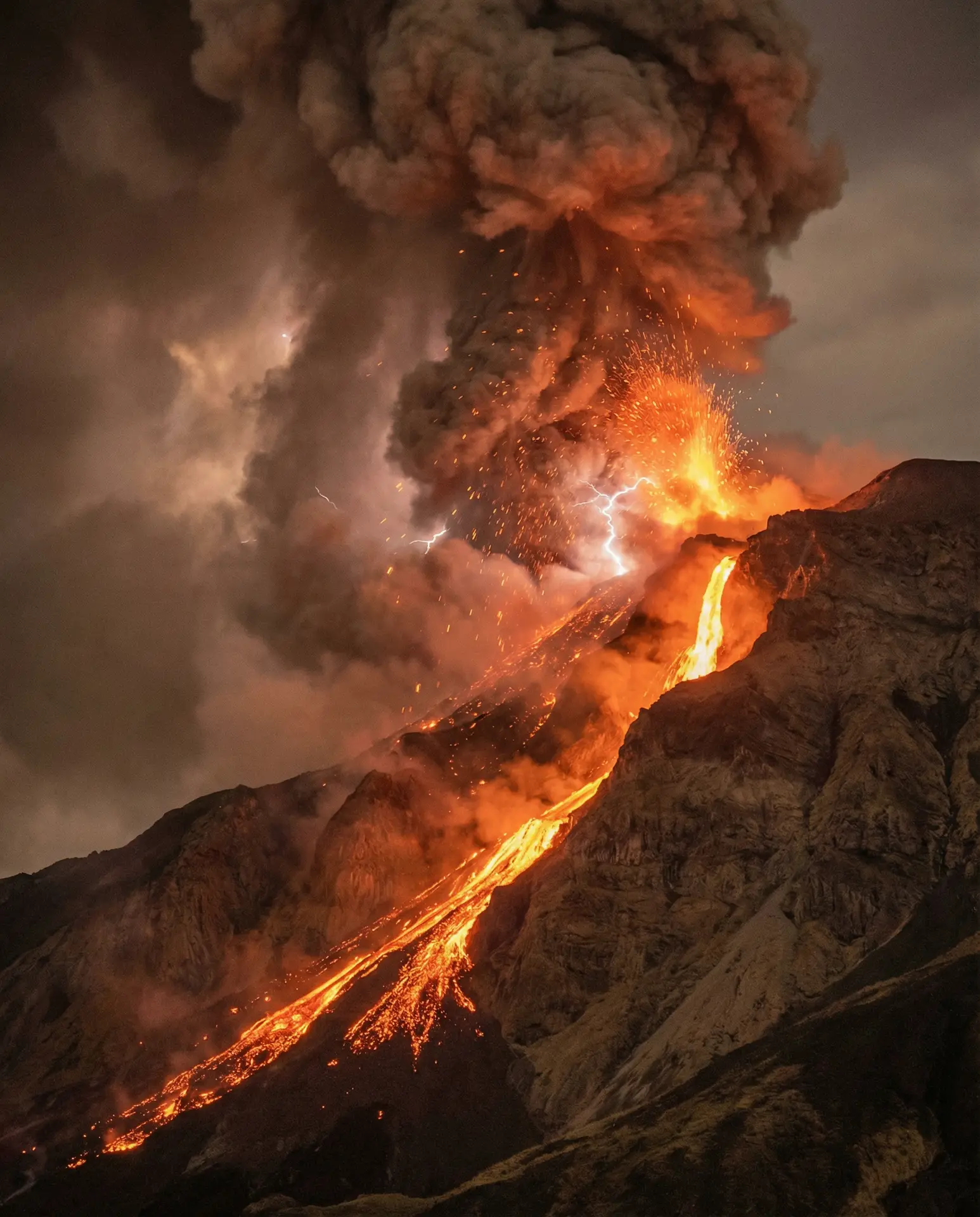 火山喷发壮观场景 - 视频吃瓜 自然奇观